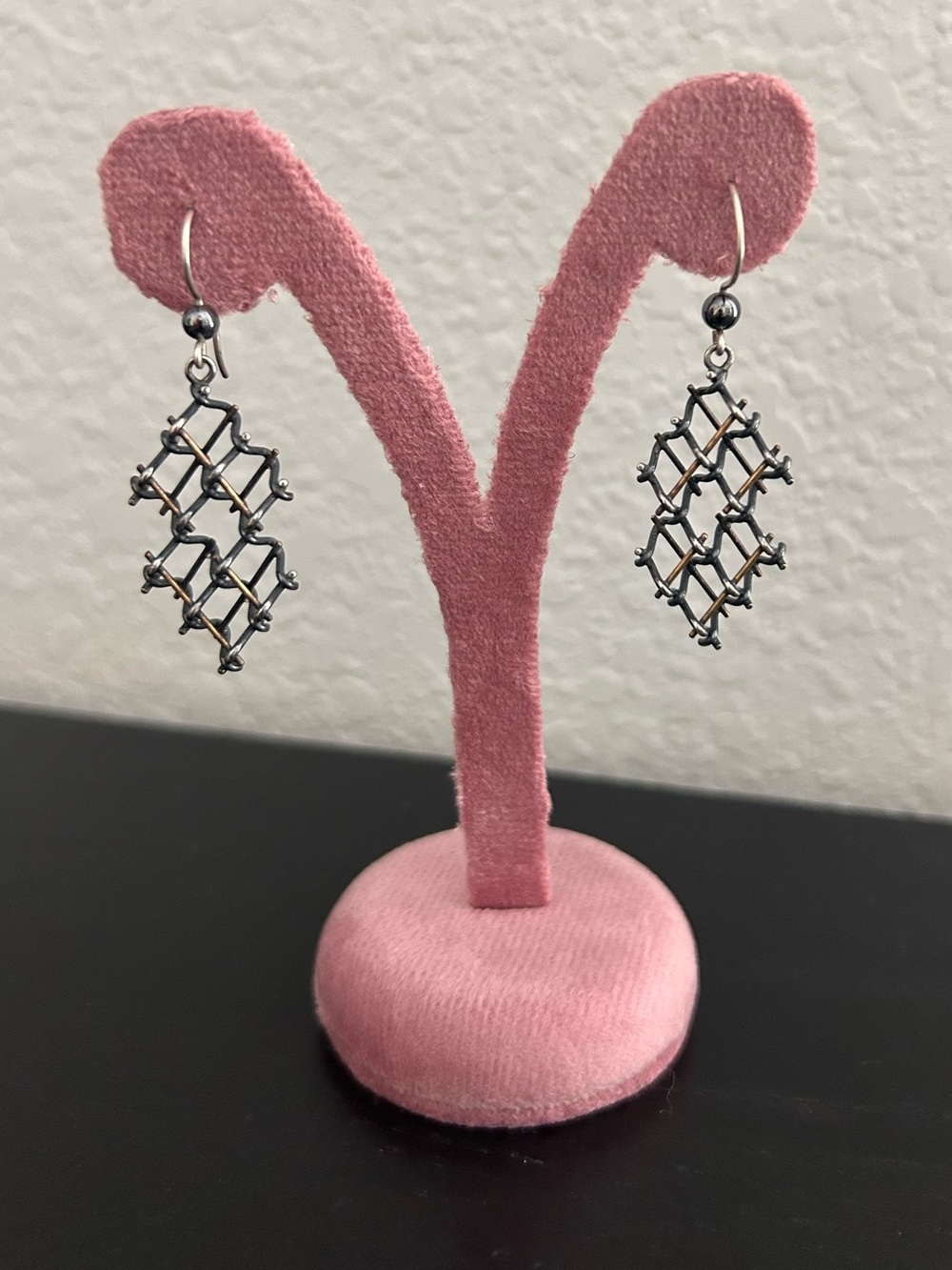 Funky Handmade Cage Drop Earrings Dual Silver-tone finish Steampunk Vintage